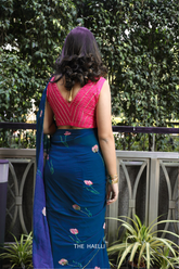 Queen Blue Georgette Saree